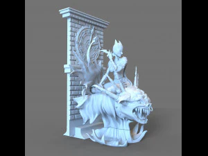 Batgirl STL Files fanart DC Comics por CG Pyro Modelo de impress&atilde;o 3D Modelo de Impressão 3D