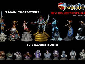 THUNDERCATS COLLECTION PACK 1 17 CHARACTERS 7 Medallions BONUS 3D-Druckmodell