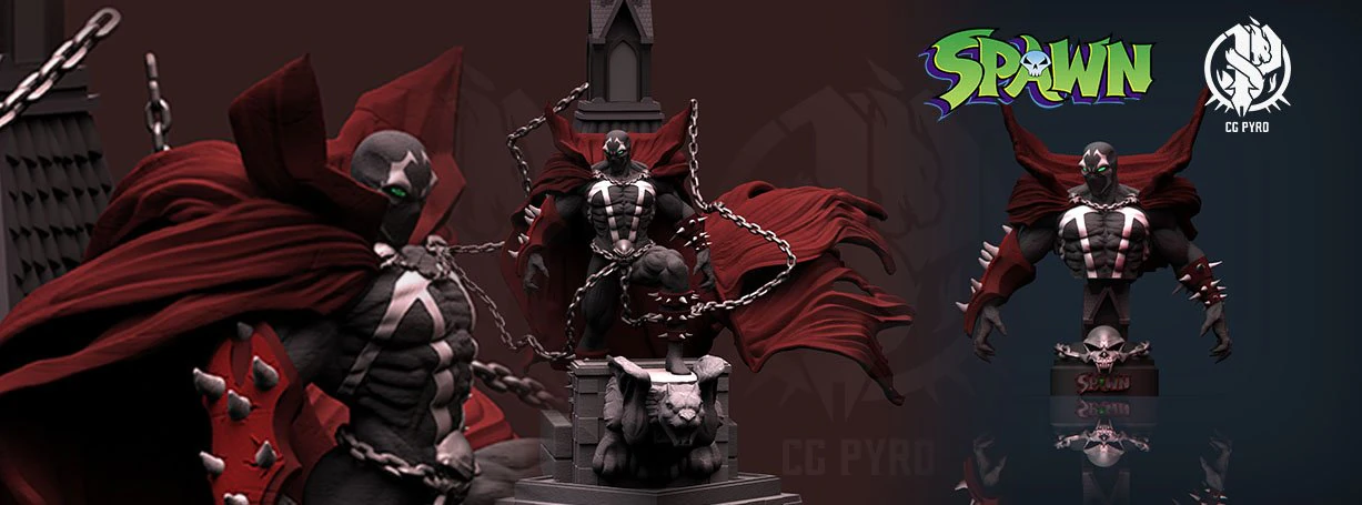Spawn gargoyle STL files for 3d Printing fanart by CG Pyro 3D Print Model .c4d .max .obj .3ds .fbx .stl .blend 