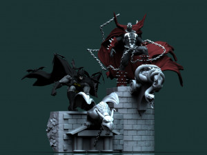 Spawn gargoyle STL files for 3d Printing fanart by CG Pyro 3D 프린트 모델