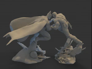Batman Vs Punisher dioram STL files for 3d printing crossover from DCU and MCU 3D Print Model