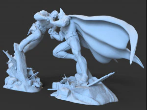 Batman Vs Punisher dioram STL files for 3d printing crossover from DCU and MCU 3D Print Model