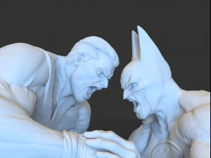 Batman Vs Punisher dioram STL files for 3d printing crossover from DCU and MCU 3D Print Model