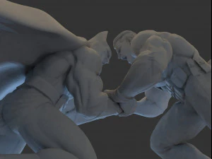 Batman Vs Punisher dioram STL files for 3d printing crossover from DCU and MCU 3D Print Model