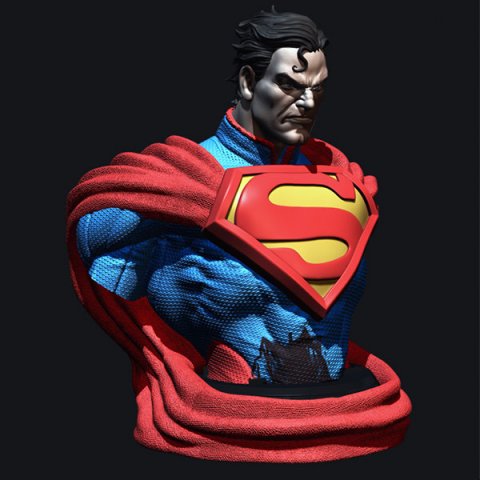 Bust Superman kills The Joker Injustice League STL for 3d printing by CG Pyro fanarts 3D Print Model .c4d .max .obj .3ds .fbx .stl .blend 