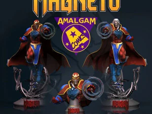 Cole&ccedil;&atilde;o Amalgam Comics Pt1 Dark Claw Magneto DR Strangefate Speed ​​Demon Amazon Super Soldier Modelo de Impressão 3D