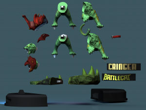 Cringer Battle cat from He-Man STL 3d printing collectibles by CG Pyro fanarts Modelo de impresión 3D