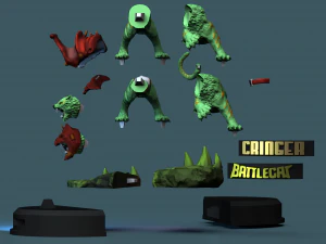 Cringer Battle cat from He-Man STL 3d printing collectibles by CG Pyro fanarts 3D Print Model