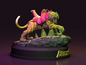 Cringer Battle cat from He-Man STL 3d printing collectibles by CG Pyro fanarts Modelo de impresión 3D