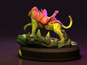 Боевой кот Крингер из коллекционных предметов He-Man STL для 3D-печати от фанатов CG Pyro 3D Принт Модель