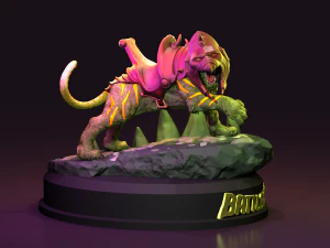 Боевой кот Крингер из коллекционных предметов He-Man STL для 3D-печати от фанатов CG Pyro 3D Принт Модель