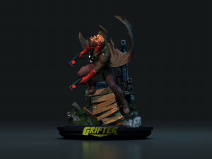 Grifter from Wild CATS by Jim Lee comics STL files for 3d printing fanart by CG Pyro collectibles 3D Принт Модель