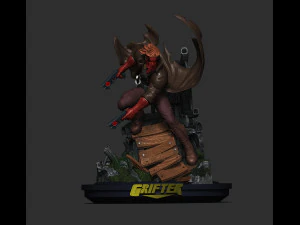 Grifter from Wild CATS by Jim Lee comics STL files for 3d printing fanart by CG Pyro collectibles 3D Print Model
