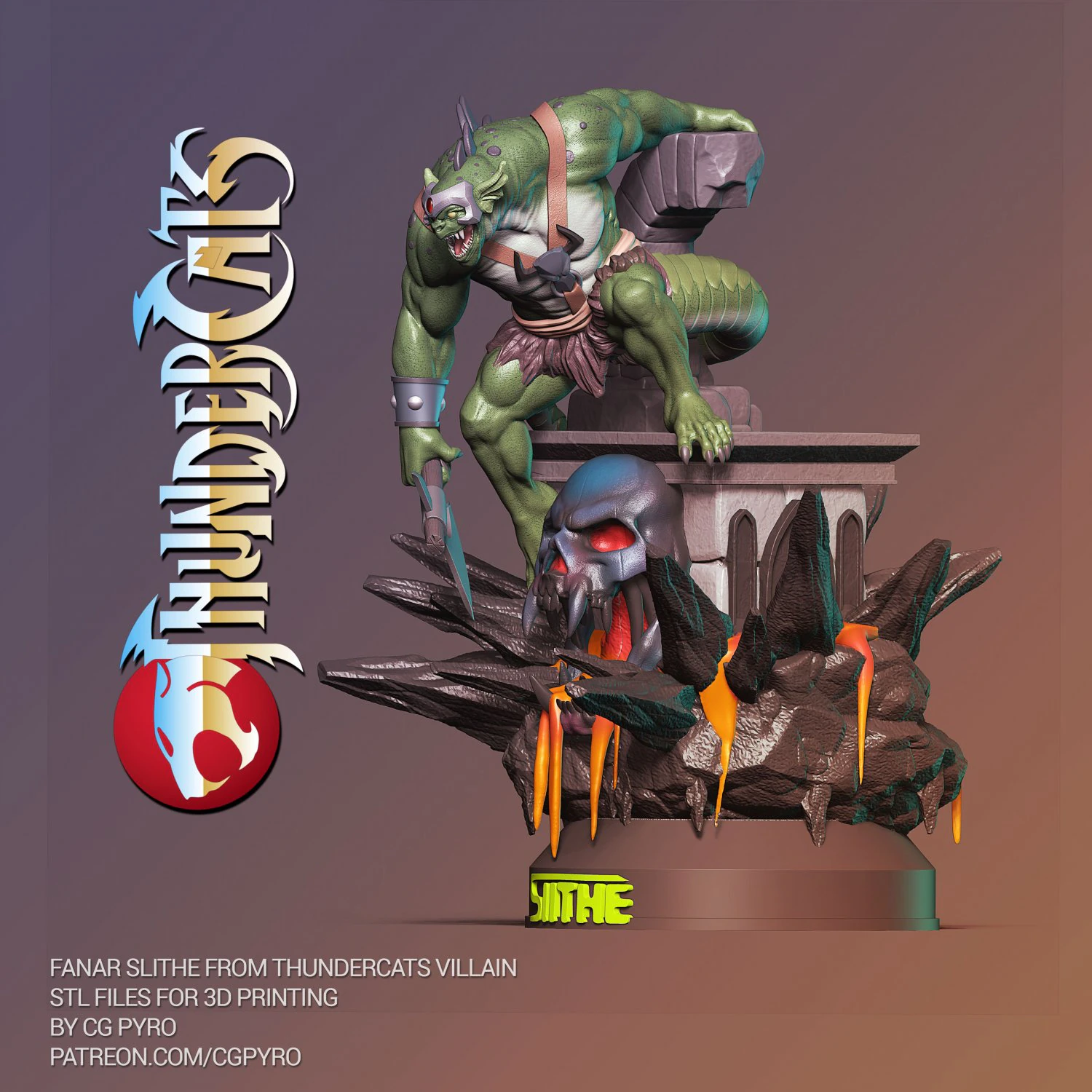 Slithe Reptilio Thundercats STL 3d printing collectibles action figures 3D Print Model .c4d .max .obj .3ds .fbx .stl .blend