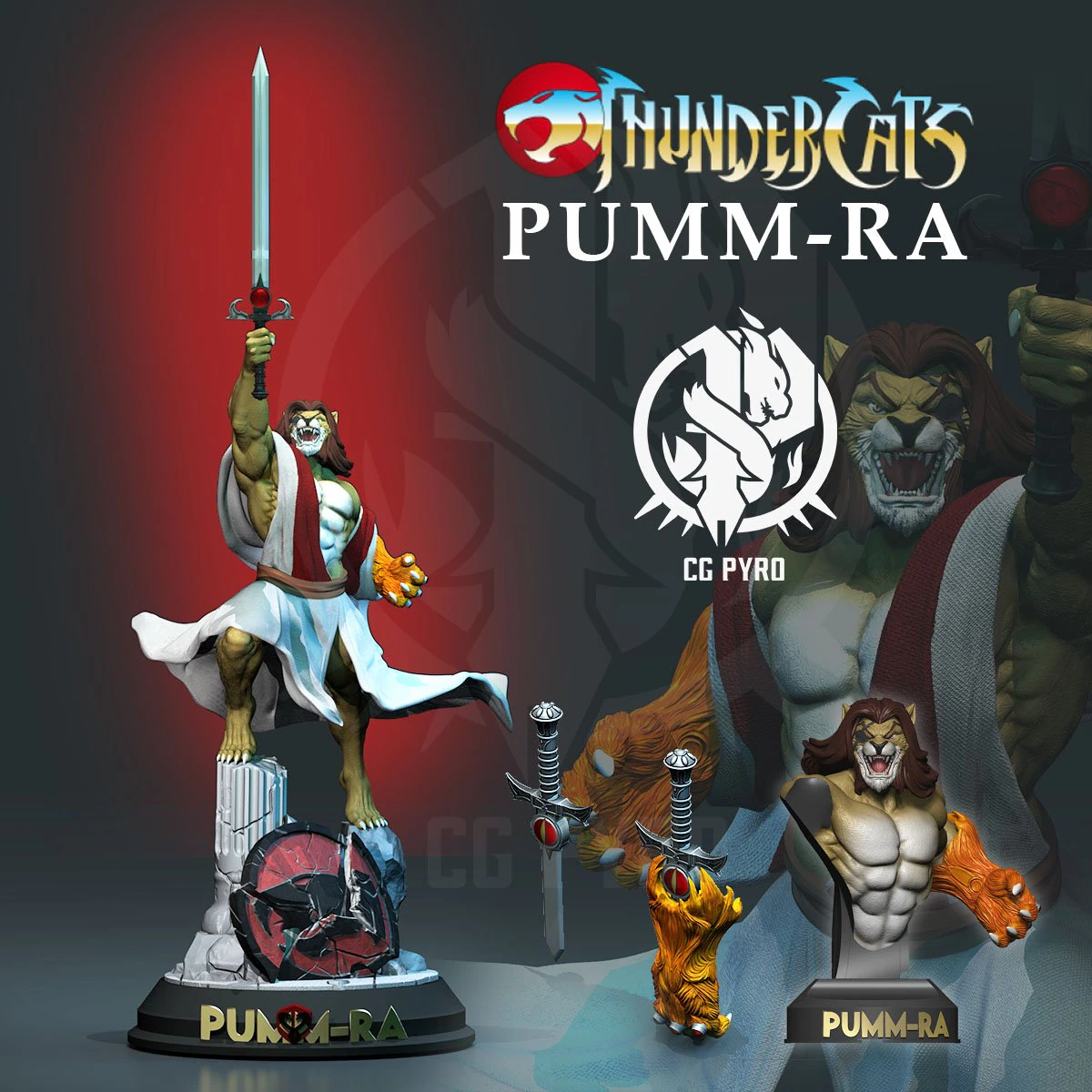 Pumm-Ra Thundercats Gauntlet Dagger Sword real size scale 11 STL 3d printing collectibles by C 3D Print Model .c4d .max .obj .3ds .fbx .stl .blend 