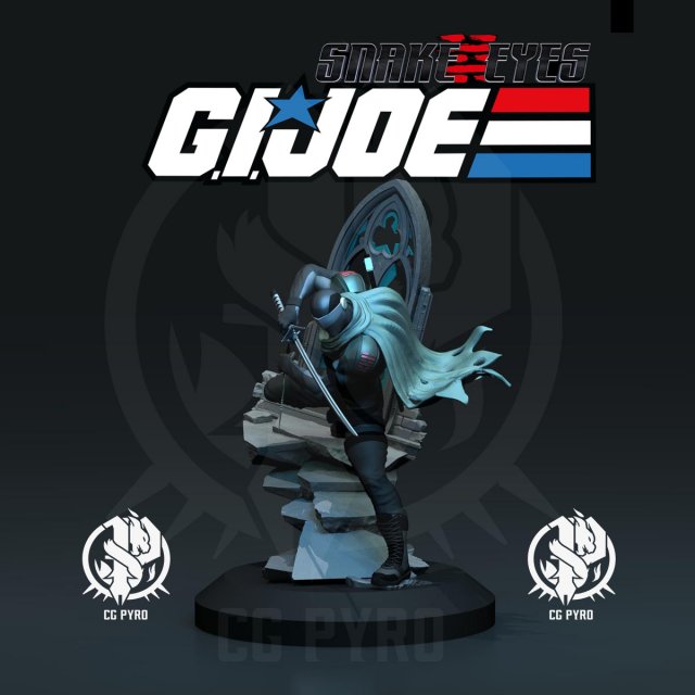 GI Joe Snake Eyes STL files 3d printing collectibles fanart by CG Pyro STL 3D Print Model .c4d .max .obj .3ds .fbx .stl .blend 
