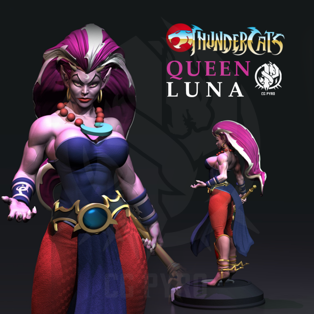 Queen Luna Lunatacs Amok thundercats villains STL files 3d printing collectibles fanart by CG Pyro 3D Принт Модель .c4d .max .obj .3ds .fbx .stl .blend 