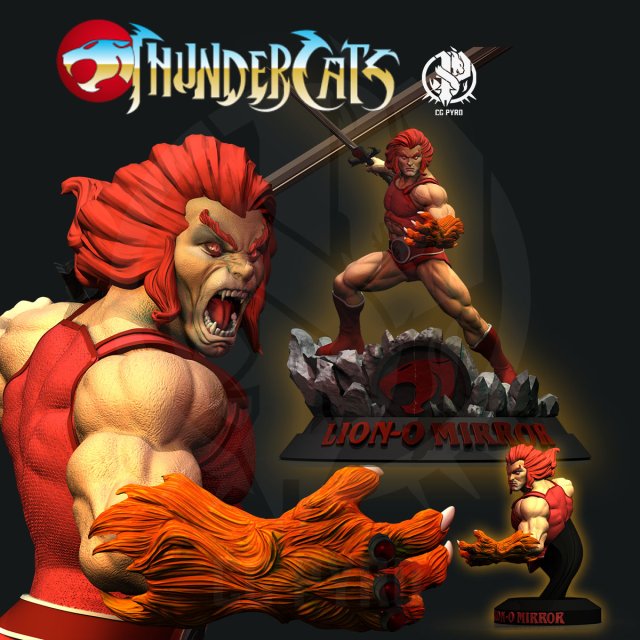 LionO Mirror Red STL 3d printing collectibles by CG Pyro fanart Model do druku 3D .c4d .max .obj .3ds .fbx .stl .blend 