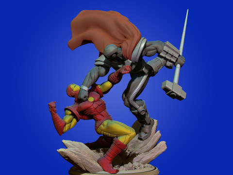 X2 Iron Man Vs Steel Crossover Marvel DC Comics by CG Pyro ARK 3D Принт Модель