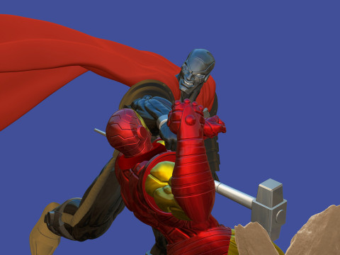 X2 Iron Man Vs Steel Crossover Marvel DC Comics by CG Pyro ARK 3D Принт Модель