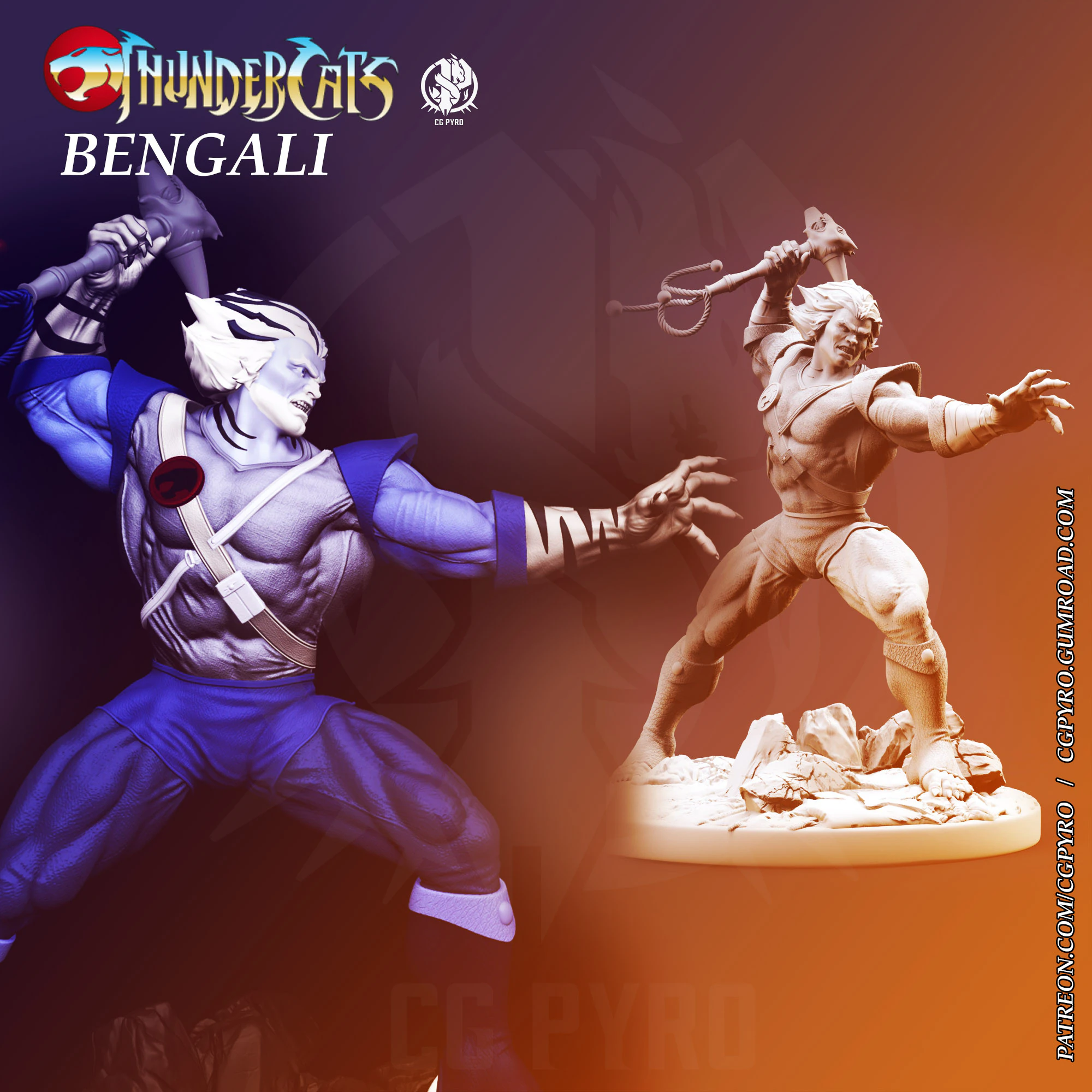 Bengali Thundercats STL 3d printing by CG Pyro 3D Print Model .c4d .max .obj .3ds .fbx .stl .blend