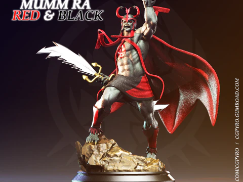 Mumm Ra Czerwone i Czarne Thundercats Pliki STL Drukowanie 3D fanart&oacute;w kolekcjonerskich autorstwa CG Pyro Model do druku 3D