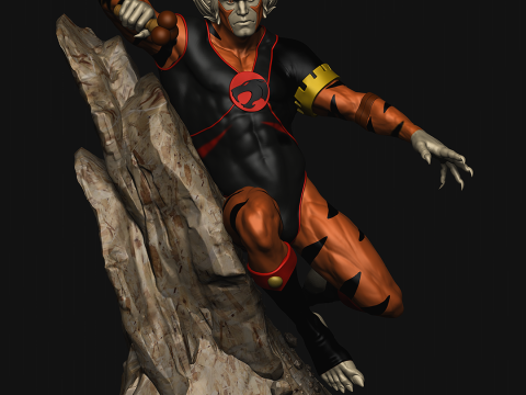 Tygra Red and Black Thundercats STL files 3D printing collectibles fanarts by CG Pyro 3D-printmodel