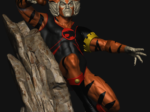 Tygra Red and Black Thundercats STL files 3D printing collectibles fanarts by CG Pyro 3D-printmodel