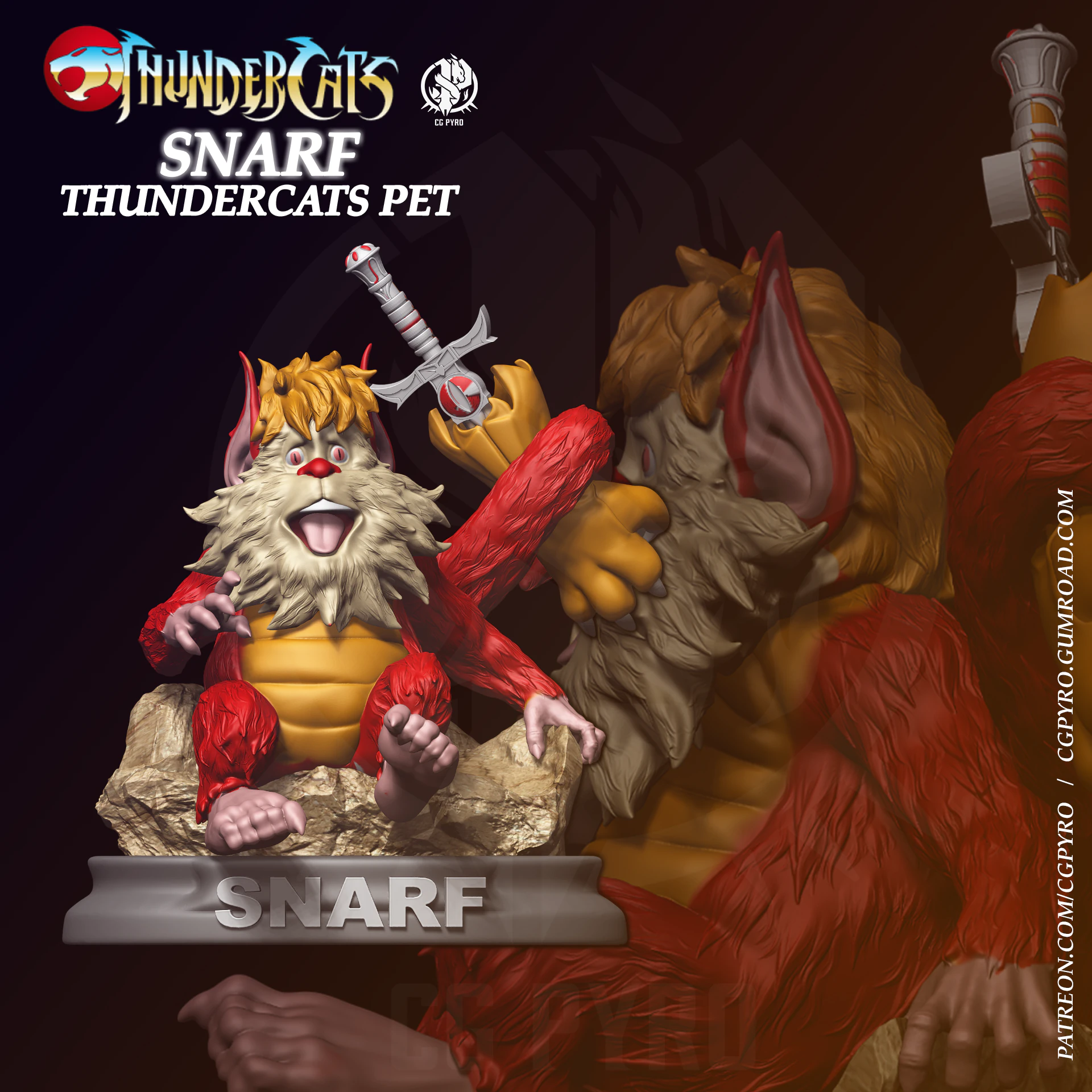Snarf and Ma mutt Thundercats STL files 3D printing collectibles fanarts by CG Pyro 3D Print Model .c4d .max .obj .3ds .fbx .stl .blend 