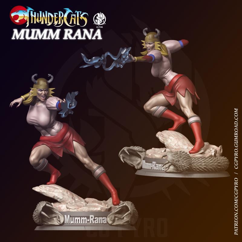 Mumm Rana Thundercats STL files 3D printing collectibles fanarts by CG Pyro 3D 打印模型 .c4d .max .obj .3ds .fbx .stl .blend 