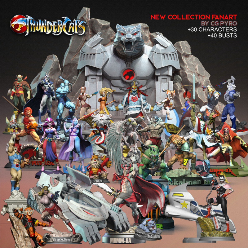 Thundercats collection 30 characters and 40 busts 3D Print Model .c4d .max .obj .3ds .fbx .stl .blend