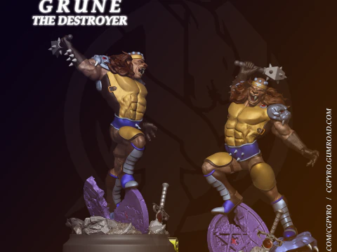 Grune The Destroyer Thundercats STL fanarty do druku 3D autorstwa kolekcje CG Pyro Model do druku 3D