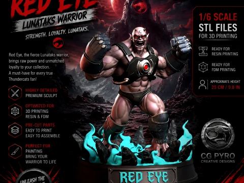 RED EYE THUNDERCATS LUNATACS PREMIUM STL COLLECTIBLE 3D Print Model
