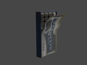 45 ammo and box 3D Model