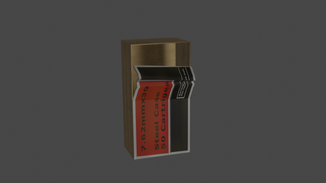 762x33 ammo and box Model 3D .c4d .max .obj .3ds .fbx .stl .blend 
