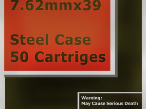 762x33 ammo and box 3D Model