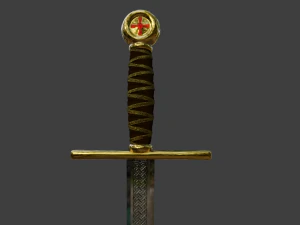 spada templare Modello 3D