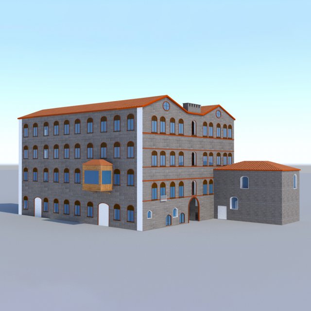 old historic building Model 3D .c4d .max .obj .3ds .fbx .stl .blend 