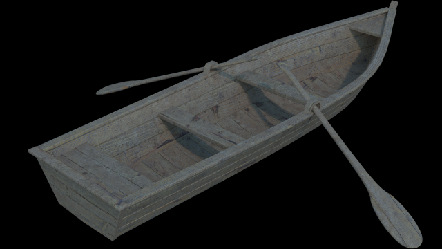 old wooden boat Model 3D .c4d .max .obj .3ds .fbx .stl .blend 