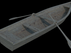 old wooden boat 3D Model