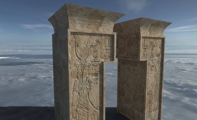ancient egyptian templegate 3D 模型 .c4d .max .obj .3ds .fbx .stl .blend