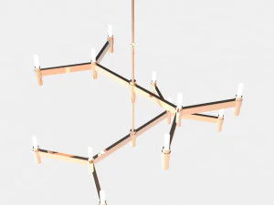 交叉枝形吊灯天花板灯 3D 模型