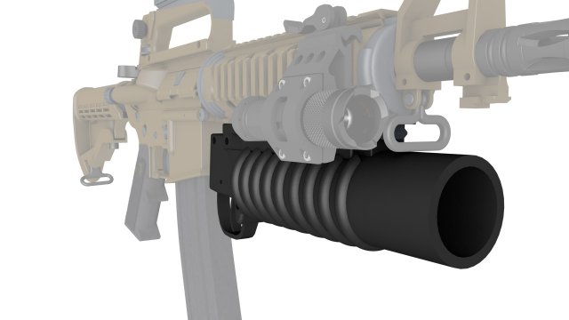 m203 grenade launcher 3d print model Model Cetak 3D .c4d .max .obj .3ds .fbx .stl .blend 