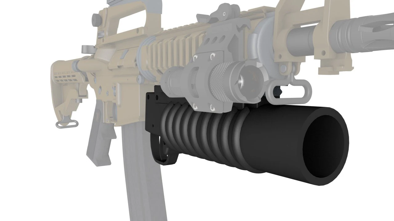 Model granatnika m203 do druku 3D Model do druku 3D .c4d .max .obj .3ds .fbx .stl .blend 