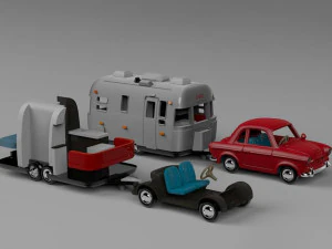 airstream trailer and towing vehicle 3d print model 3D Print Model