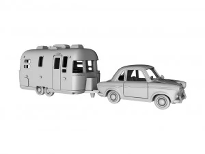 airstream trailer and towing vehicle 3d print model 3D Print Model