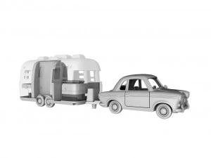 airstream trailer and towing vehicle 3d print model 3D Print Model