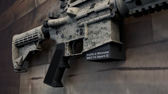 floating wall mount smith and wesson edition 3d print model 3D 打印模型 .c4d .max .obj .3ds .fbx .stl .blend 