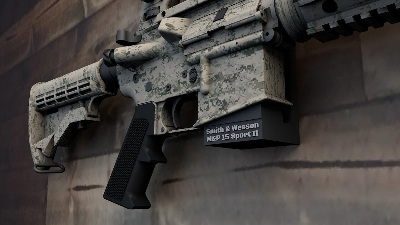 floating wall mount smith and wesson edition 3d print model 3D Print Model .c4d .max .obj .3ds .fbx .stl .blend 