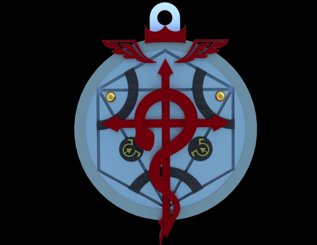 full metal alchemist pendant 3Dプリントモデル .c4d .max .obj .3ds .fbx .stl .blend 